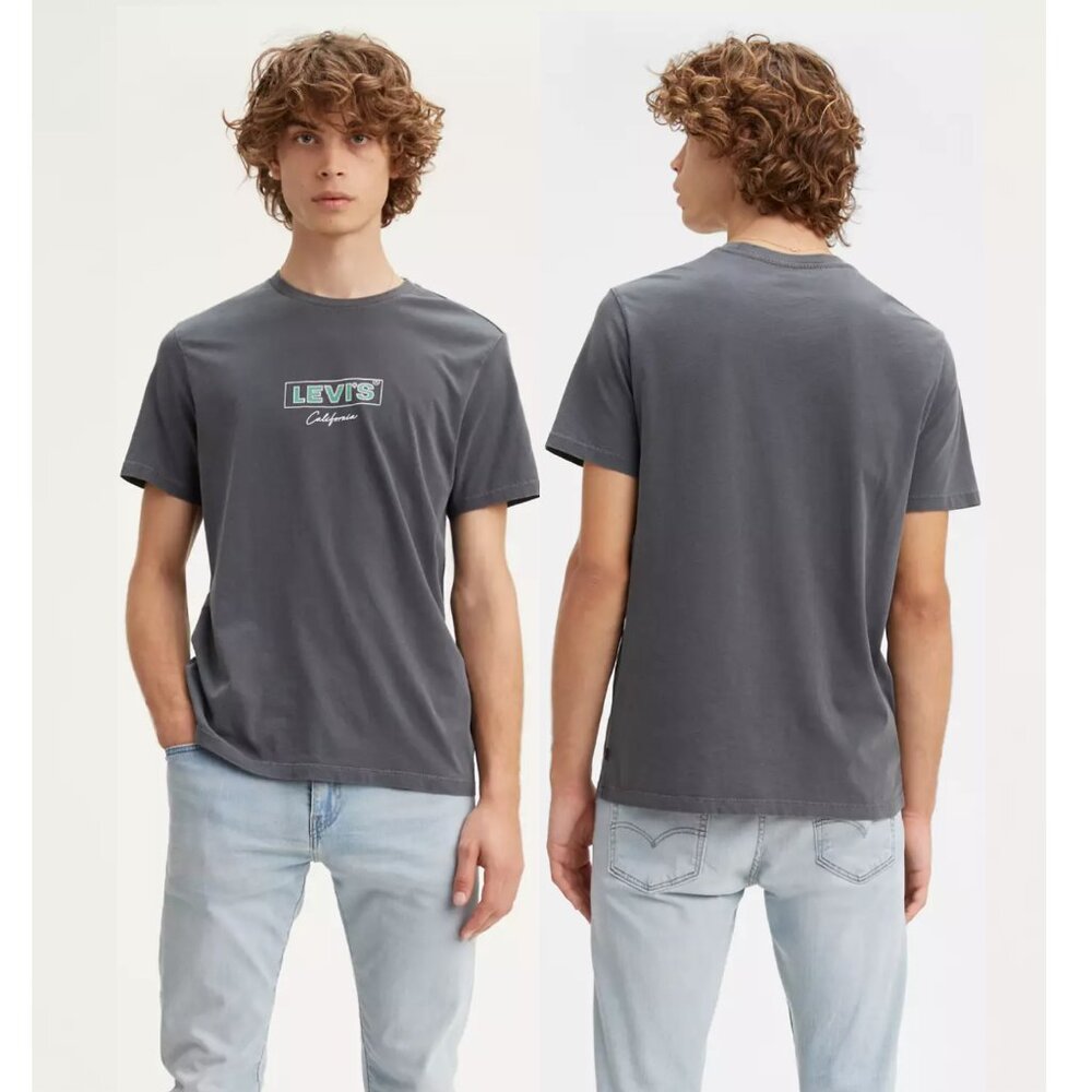 Levi’s Boxtab Graphic Tee 100% Cotton T-Shirt Top Small Grey
